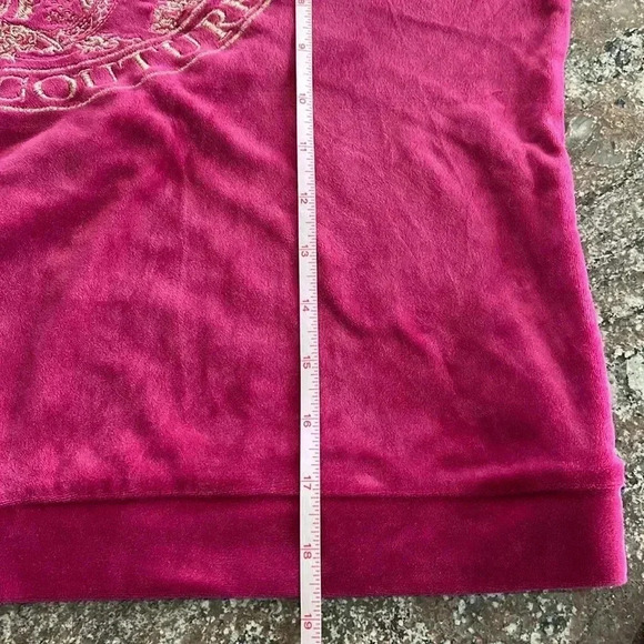 EUC Juicy Couture Velour Lounge Sleepwear Pajama Set Spellout Logo Pink Size S - Picture 6 of 10